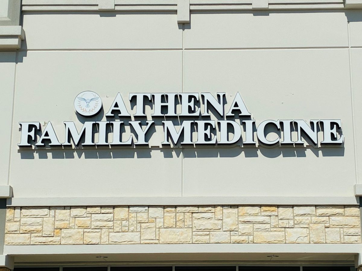 Athena Family Medicine sign on the building
