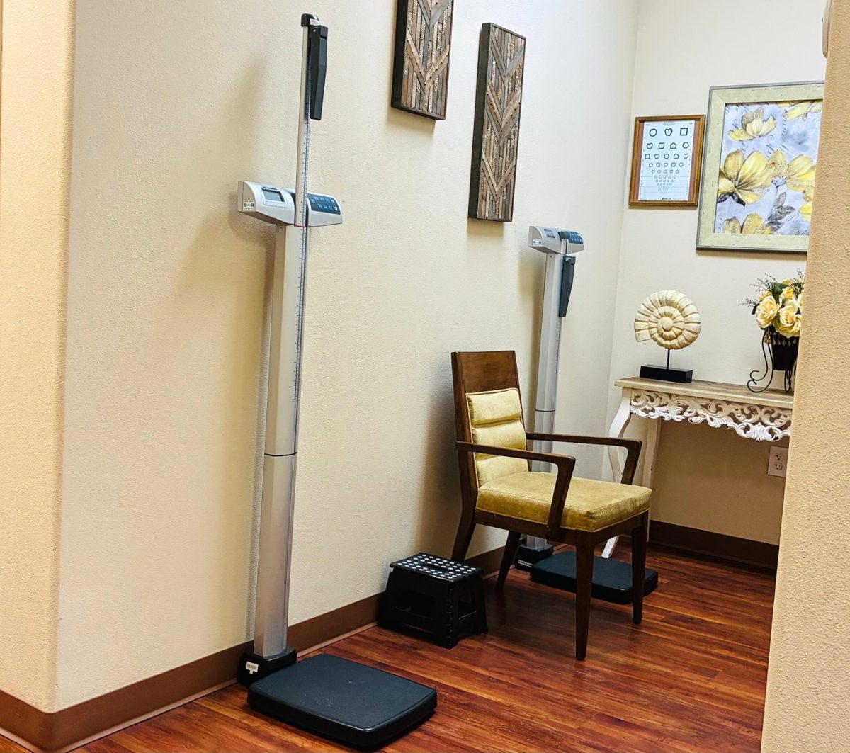 Weigh-in area at Athena Family Medicine
